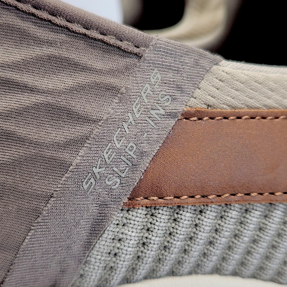 Skechers Slip-Ins Shoes Mens Size 14 Beige Knit Boat Comfort Casual 210606W - Picture 11 of 13